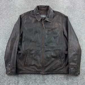 late 90s〜　aka eddie bauer　leather jkt Vintage 90s Brown Eddie Bauer Leather Jacket (M) – Rebalance Vintage